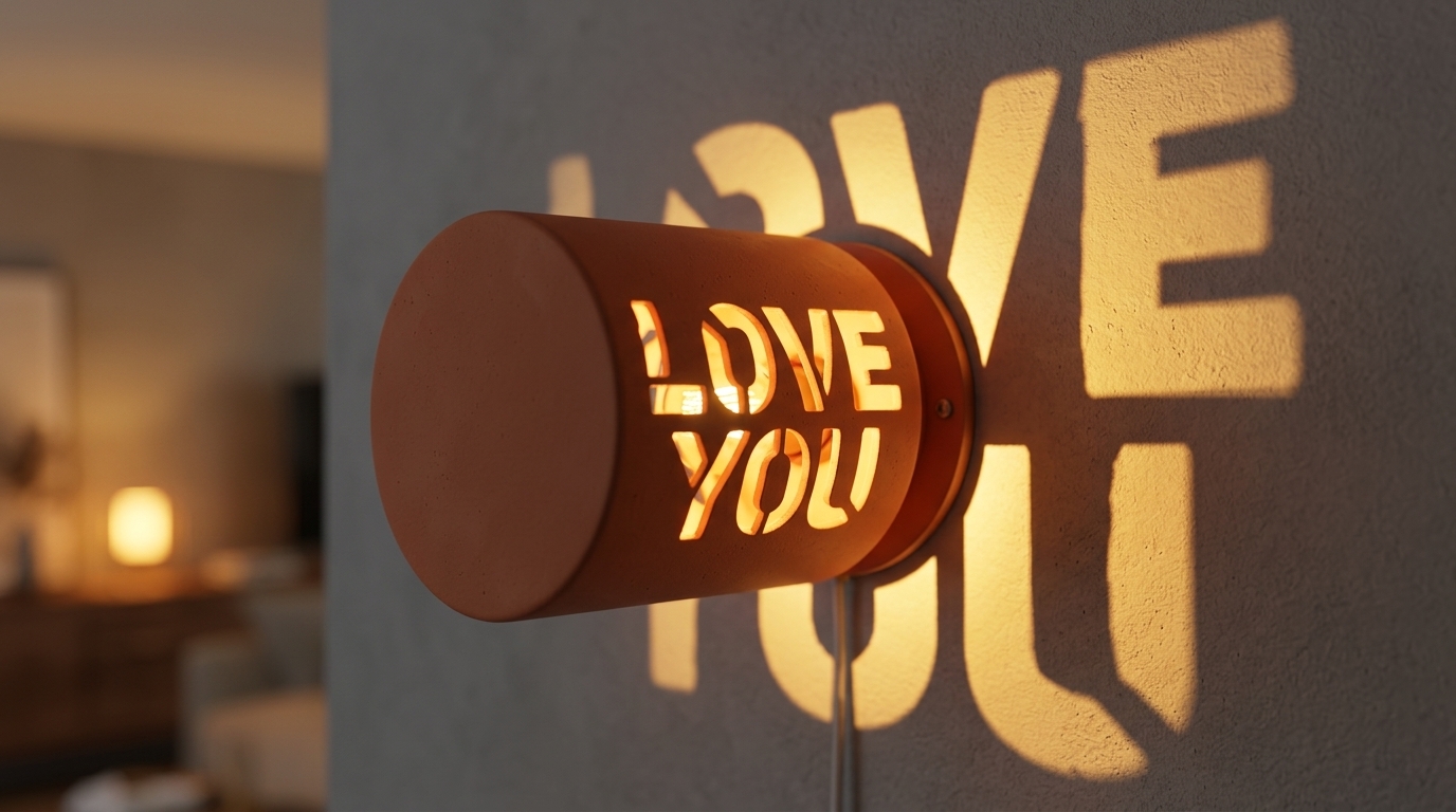 Photorealistic Room View of Wall-Mounted Shadow Lamp
